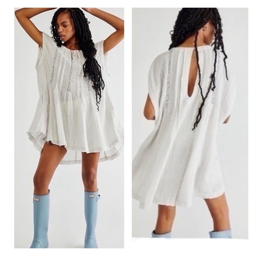 Free People Marissa Striped Cotton Tunic Dress Size Small